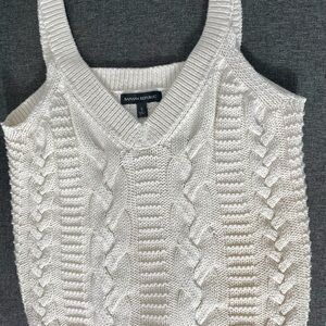Banana Republic White Cable Knit Sweater Tank